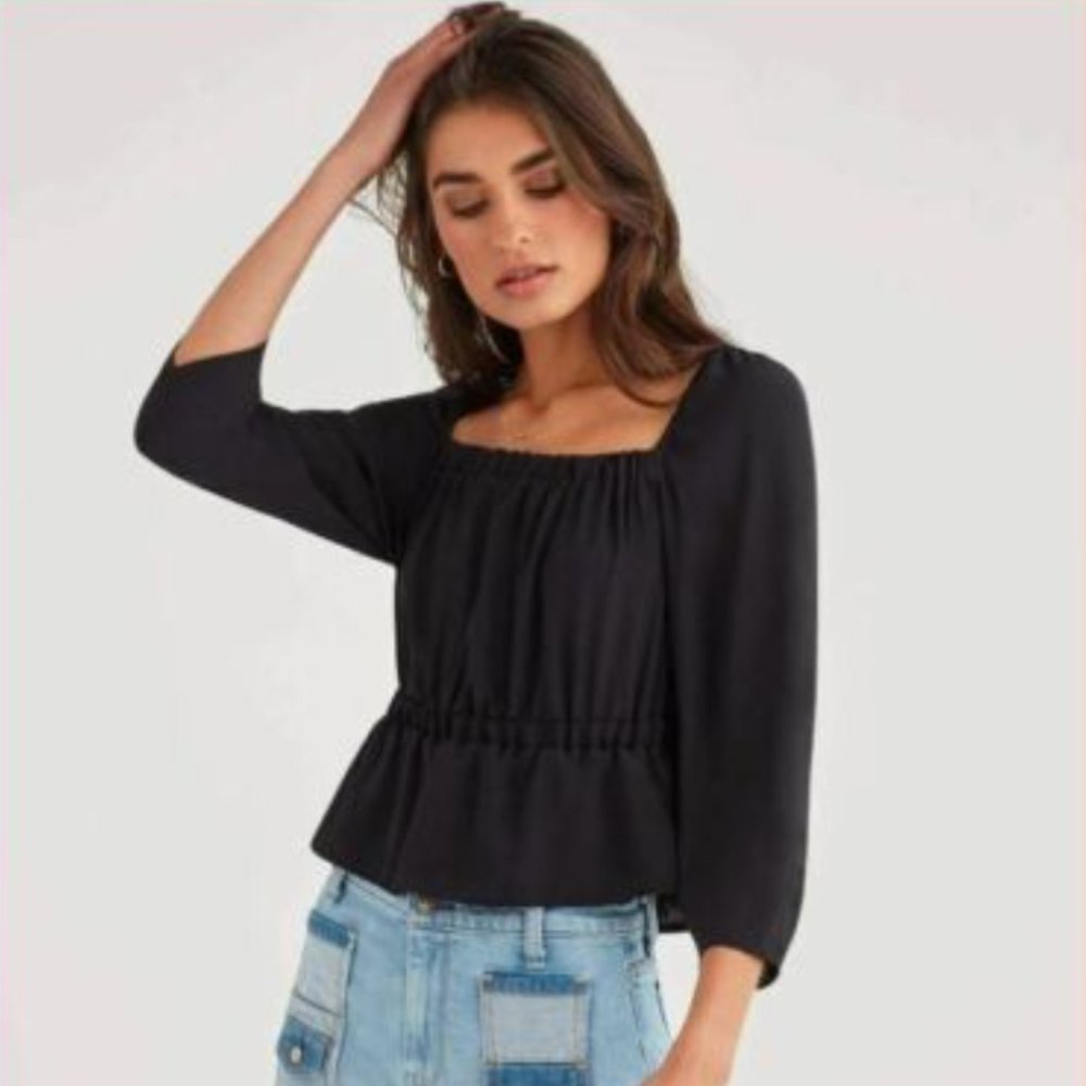 7 FOR ALL MAN KIND women shirt top blouse Black XS